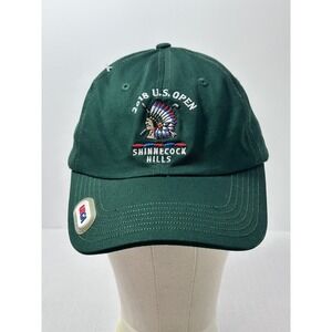 US Open Hat Green Strap Back USGA 2018 Shinnecock Hills Indian Head Logo Golf